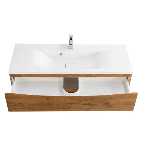 Тумба подвесная BelBagno MARINO Rovere Nature, раковина белая/черная, Выбрать цвет: Дуб Натуральный, Выбрать размер: 120, Внешний вид: с белой раковиной, изображение 7