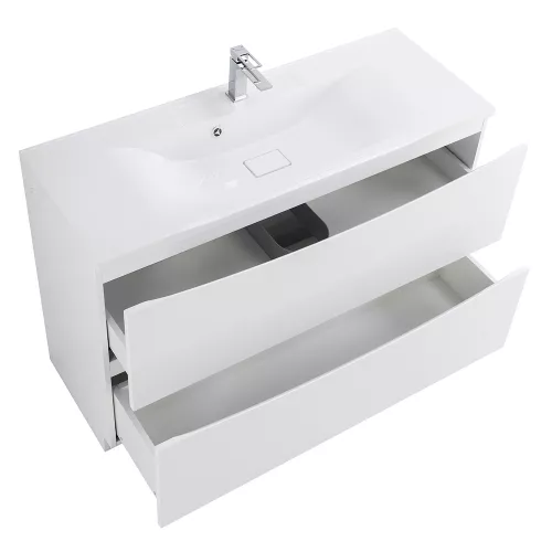 Тумба напольная с белой/черной раковиной BelBagno MARINO Bianco Lucido, Выбрать цвет: Белый глянец, Выбрать размер: 120, Внешний вид: с белой раковиной, изображение 5