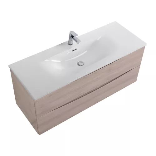 Тумба с раковиной подвесная BelBagno MARINO-CER-N Rovere Grigio, Выбрать цвет: дуб серый, Выбрать размер: 120, Внешний вид: с белой раковиной, изображение 3