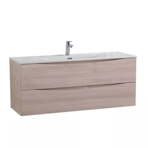 Тумба с раковиной подвесная BelBagno MARINO-CER-N Rovere Grigio, Выбрать цвет: дуб серый, Выбрать размер: 120, Внешний вид: с белой раковиной, изображение 2