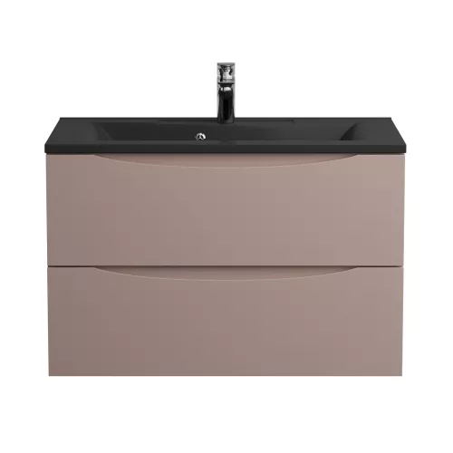 Мебель для ванной: Тумба с черной раковиной подвесная BelBagno MARINO 80 Capucino Lucido 1 в магазине Акватория