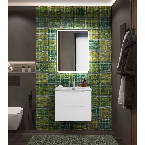 Тумба с раковиной подвесная BelBagno MARINO-CER-N Bianco Opaco, Выбрать цвет: Белый матовый, Выбрать размер: 60, Внешний вид: с белой раковиной, изображение 8