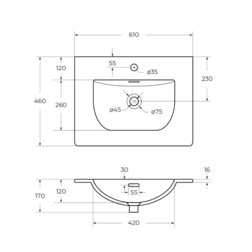 Тумба с раковиной подвесная BelBagno MARINO-CER-N Rovere Rustico, Выбрать цвет: Дуб рустикальный, Выбрать размер: 60, Внешний вид: с белой раковиной, изображение 11