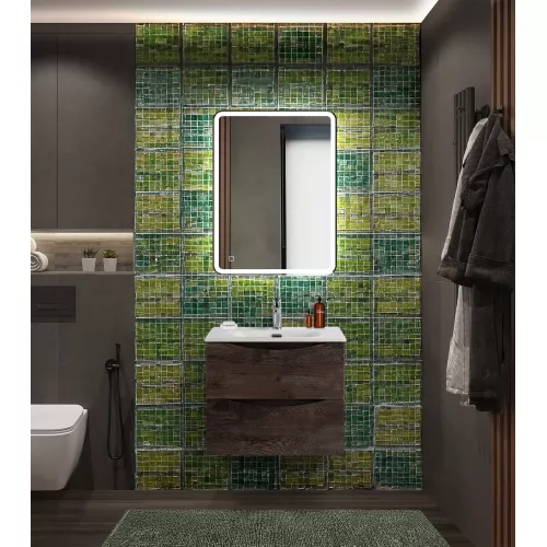 Тумба с раковиной подвесная BelBagno MARINO-CER-N Rovere Nature Grigio, Выбрать цвет: Дуб серый натуральный, Выбрать размер: 60, Внешний вид: с белой раковиной, изображение 8