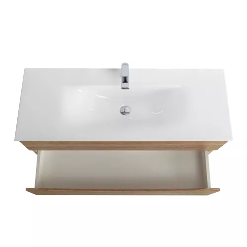 Тумба с раковиной подвесная BelBagno MARINO-CER-N  Rovere Bianco, Выбрать цвет: Дуб белый, Выбрать размер: 120, Внешний вид: с белой раковиной, изображение 6