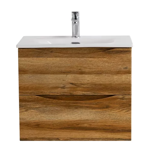 Тумба с раковиной подвесная BelBagno MARINO-CER-MINI Rovere Rustico, Выбрать цвет: Дуб рустикальный, Выбрать размер: 50, Внешний вид: с белой раковиной