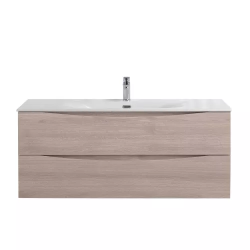 Тумба с раковиной подвесная BelBagno MARINO-CER-N Rovere Grigio, Выбрать цвет: дуб серый, Выбрать размер: 120, Внешний вид: с белой раковиной