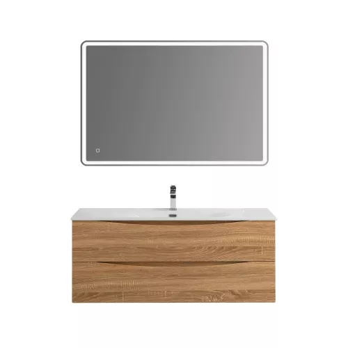 Тумба с раковиной подвесная BelBagno MARINO-CER-N  Rovere Bianco, Выбрать цвет: Дуб белый, Выбрать размер: 120, Внешний вид: с белой раковиной, изображение 8