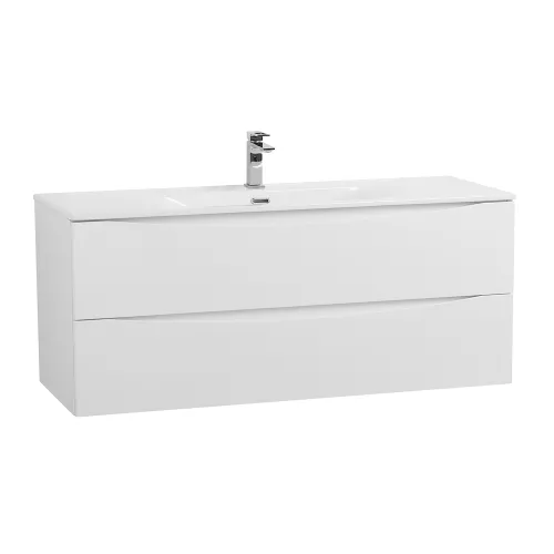 Тумба с раковиной подвесная BelBagno MARINO-CER-N Bianco Lucido, Выбрать цвет: Белый глянец, Выбрать размер: 120, Внешний вид: с белой раковиной, изображение 2