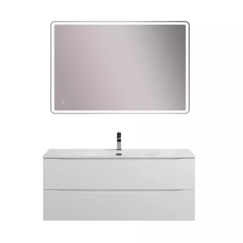 Тумба с раковиной подвесная BelBagno MARINO-CER-N Bianco Lucido, Выбрать цвет: Белый глянец, Выбрать размер: 120, Внешний вид: с белой раковиной, изображение 11