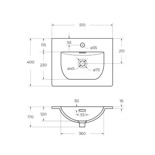 Тумба с раковиной подвесная BelBagno MARINO-CER-MINI Rovere Rustico, Выбрать цвет: Дуб рустикальный, Выбрать размер: 50, Внешний вид: с белой раковиной, изображение 8