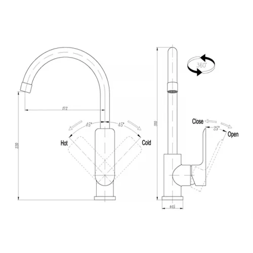 Смеситель для кухни Triton 14605-D125 Панама бирюзовый, изображение 2