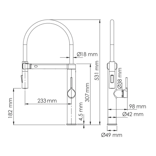 WasserKRAFT A8897 Смеситель для кухни сенсорный, Выбрать цвет: Розовое золото, изображение 6