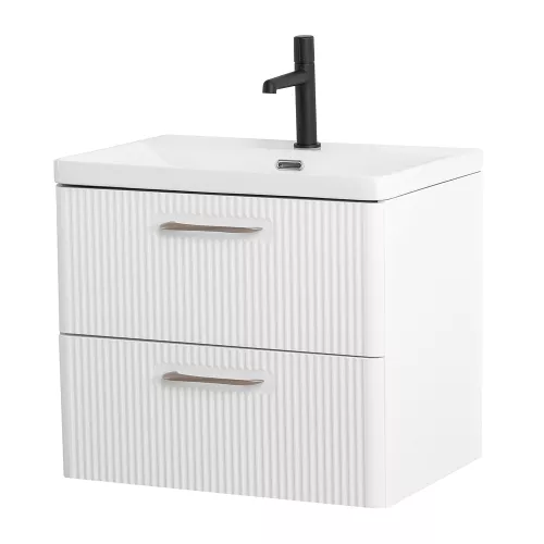 Тумба с раковиной подвесная BelBagno DUE Bianco Lucido, Выбрать цвет: Белый глянец, Выбрать размер: 50, изображение 2