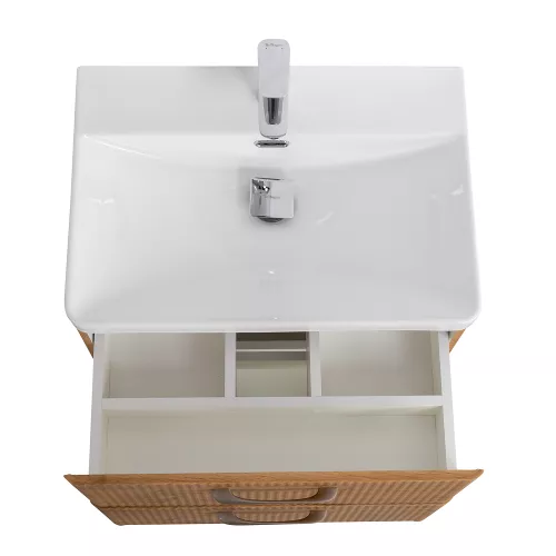 Тумба с раковиной подвесная BelBagno DUE Rovere Nature, Выбрать цвет: Дуб Натуральный, Выбрать размер: 50, изображение 4