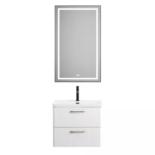 Тумба с раковиной подвесная BelBagno DUE Белый металлик, Выбрать цвет: Белый металлик, Выбрать размер: 50, изображение 11