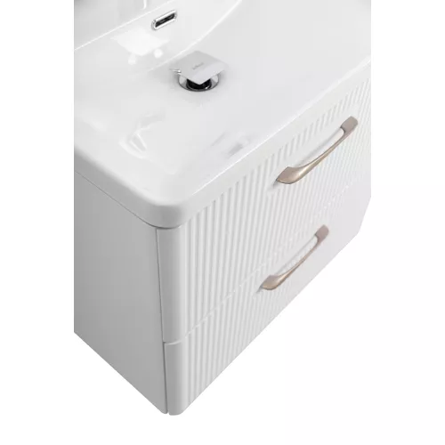 Тумба с раковиной подвесная BelBagno DUE Белый металлик, Выбрать цвет: Белый металлик, Выбрать размер: 50, изображение 7