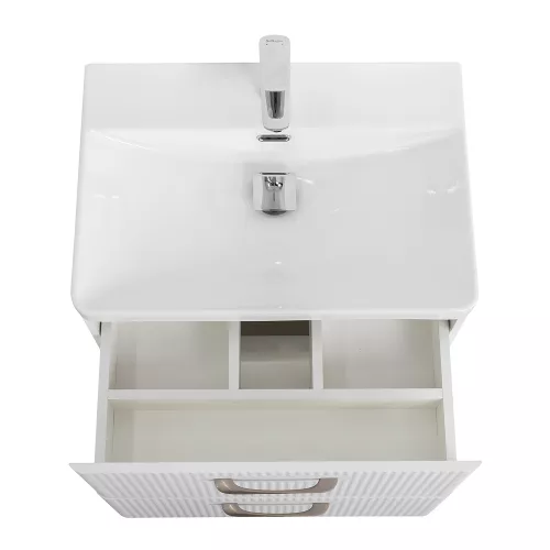 Тумба с раковиной подвесная BelBagno DUE Белый металлик, Выбрать цвет: Белый металлик, Выбрать размер: 50, изображение 5