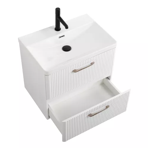 Тумба с раковиной подвесная BelBagno DUE Bianco Lucido, Выбрать цвет: Белый глянец, Выбрать размер: 50, изображение 3