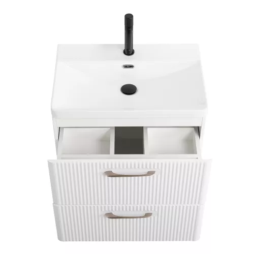 Тумба с раковиной подвесная BelBagno DUE Bianco Lucido, Выбрать цвет: Белый глянец, Выбрать размер: 50, изображение 5