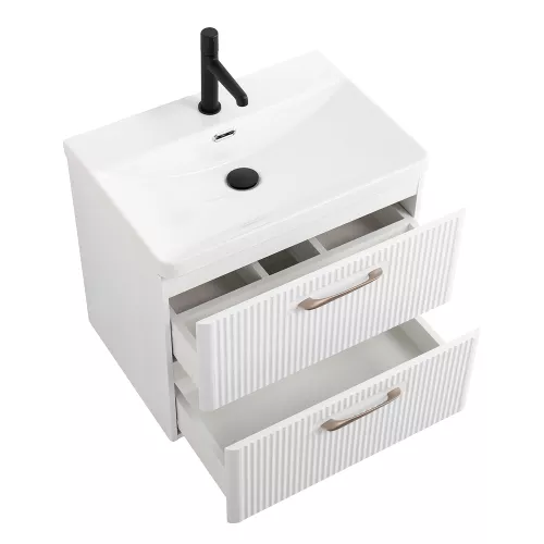 Тумба с раковиной подвесная BelBagno DUE Bianco Lucido, Выбрать цвет: Белый глянец, Выбрать размер: 50, изображение 4