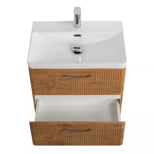 Тумба с раковиной подвесная BelBagno DUE Rovere Nature, Выбрать цвет: Дуб Натуральный, Выбрать размер: 50, изображение 5