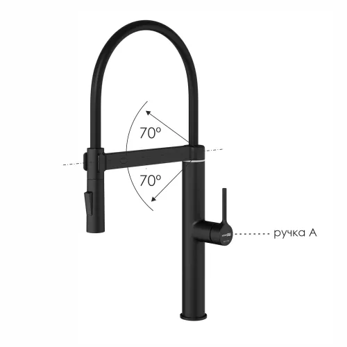 WasserKRAFT A8867 Смеситель для кухни сенсорный, Выбрать цвет: Черный, изображение 4
