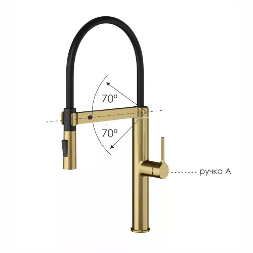 WasserKRAFT A8887 Смеситель для кухни сенсорный, Выбрать цвет: Золото матовое, изображение 4