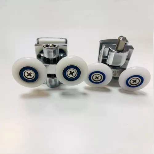 Ролики двойные Acwen для душевой кабины (комплект 2 шт), верх + низ, хром, изображение 2