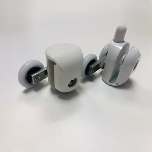 Ролики двойные Acwen для душевой кабины (комплект 2 шт), верх + низ, белые, изображение 3