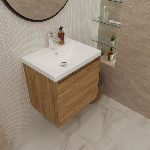 Тумба подвесная 1Marka Миябе 59х55х45 1ящик , дуб вотан, изображение 4