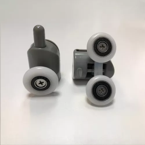 Ролики Acwen для душевой кабины (комплект 2 шт) одинарный + двойной, серые, изображение 2