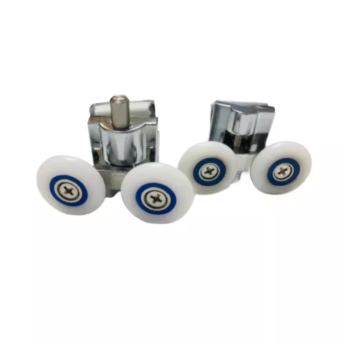 Ролики двойные Acwen для душевой кабины (комплект 2 шт), верх + низ, хром, изображение 3