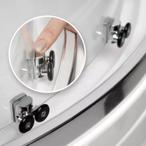 Душевой уголок полукруглый WasserKRAFT Main, Цвет стекла: прозрачное, Цвет профиля: Хром, Выбрать размер: 90х90, изображение 4