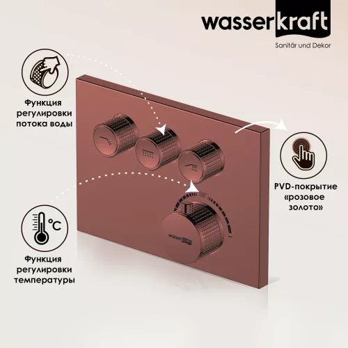 WasserKRAFT Asphe 7758 Thermo Термостатический смеситель для ванны и душа