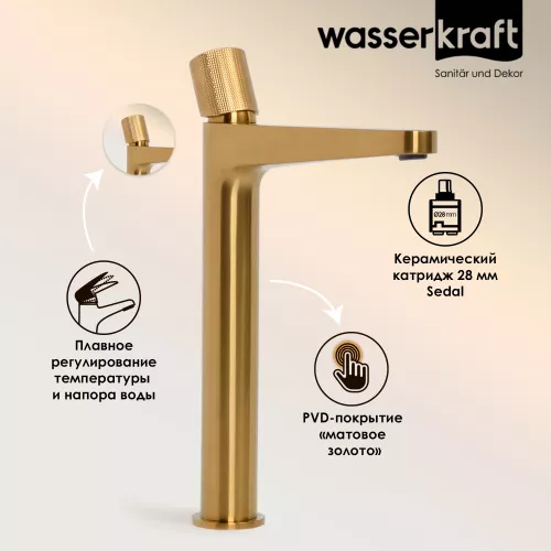 WasserKRAFT Schunter 8203H Смеситель для умывальника, изображение 2