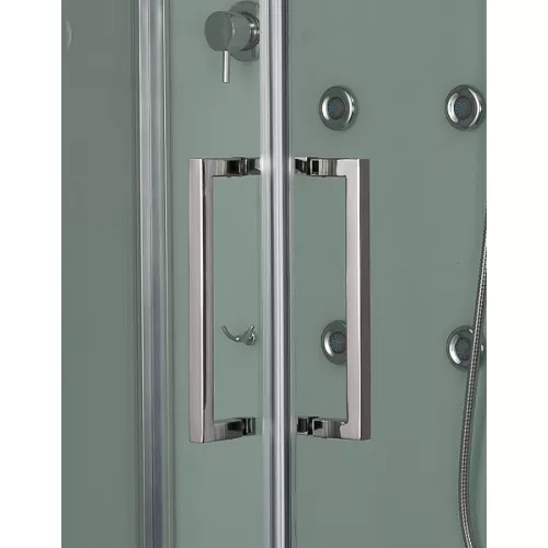 Душевая кабина с паром и гидромассажем квадратная Bandhours BETA L/R, Цвет стекла: прозрачное, Высота поддона: 15, Цвет профиля: Хром, Тип поддона: Низкий, Выбрать размер: 90x90, Ориентация: левая, изображение 2