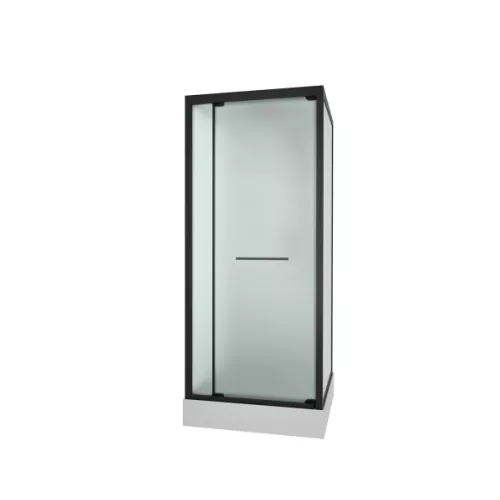 Душевая кабина пристенная Frank M Black 90х90х210 черный/матовое, Цвет стекла: матовое