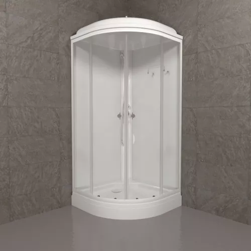 Душевая кабина Triton УЛЬТРА  А (низкий поддон)  стекло прозрачное, Цвет профиля: Белый, Тип поддона: Низкий, Выбрать размер: 80х80