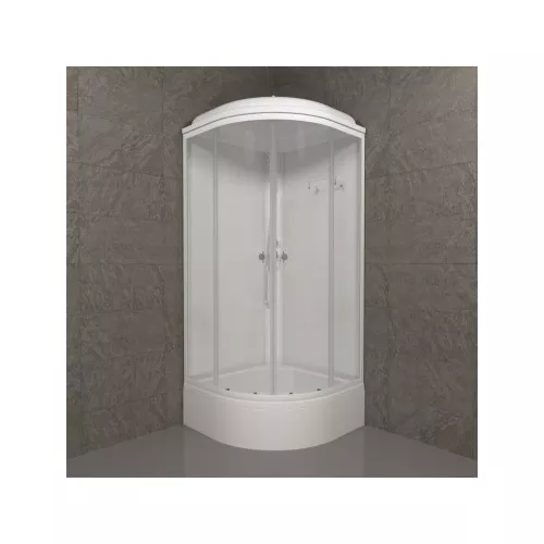 Душевая кабина Triton УЛЬТРА  В (средний)  стекло прозрачное, Цвет профиля: Белый, Тип поддона: Средний, Выбрать размер: 80х80