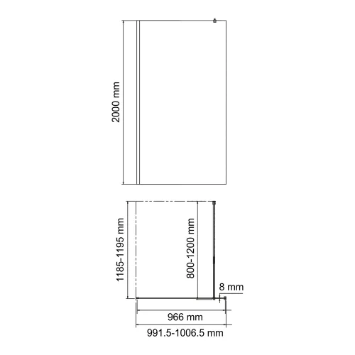 Душевая перегородка WasserKRAFT Rur 30W -MG матовое/хром, Цвет стекла: матовое, Цвет профиля: Хром, Цвет профиля (вариация): Серебро, Выбрать размер: 100, изображение 5