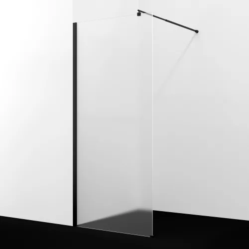 Душевая перегородка WasserKRAFT  Rur  30W MB-MG матовое/черный, Цвет стекла: матовое, Цвет профиля: Черный, Цвет профиля (вариация): Черный, Выбрать размер: 90, изображение 2