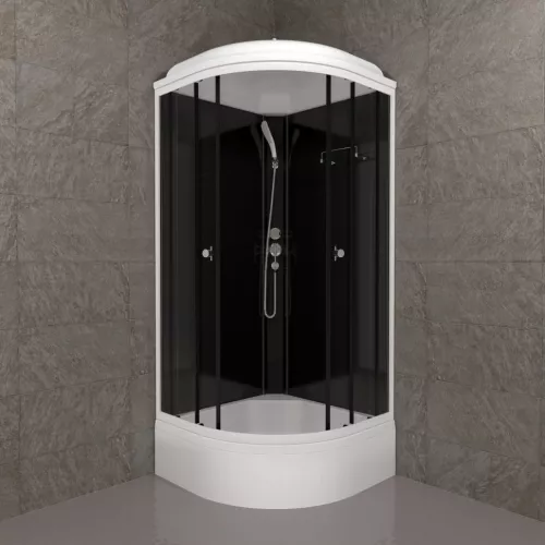 Душевая кабина  Triton "ТОП" 90х90 В средний поддон, Цвет стекла: прозрачное, Цвет профиля: Белый, Тип поддона: Средний, изображение 2