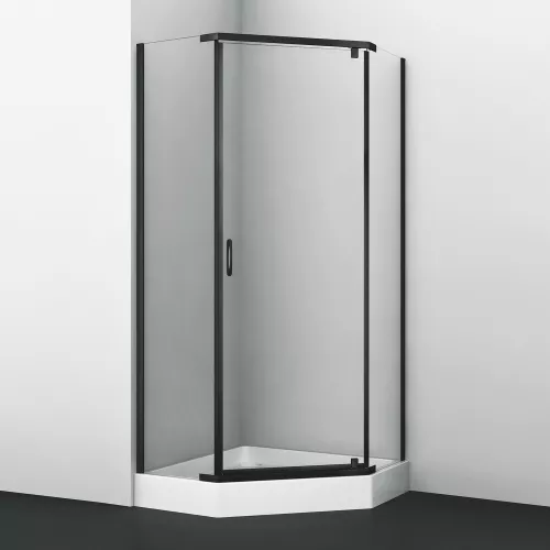 Душевой уголок WasserKRAFT Wiese 84P38/84P11, Цвет стекла: прозрачное, Цвет профиля: Черный, Выбрать размер: 100х100, изображение 6