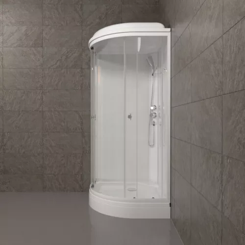 Душевая кабина Triton УЛЬТРА  А (низкий поддон)  стекло прозрачное, Цвет профиля: Белый, Тип поддона: Низкий, Выбрать размер: 80х80, изображение 3