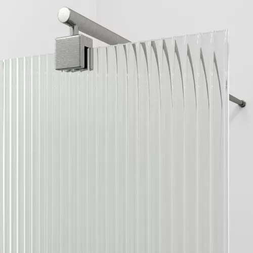 Душевая перегородка WasserKRAFT Rur 30W BN-FL ребристое/никель, Цвет стекла: ребристое, Цвет профиля: Серый, Цвет профиля (вариация): Никель, Выбрать размер: 110, изображение 2