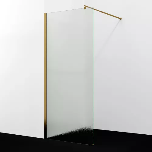 Душевая перегородка WasserKRAFT Rur 30W BG-TXG рифленое/матовое золото, Цвет стекла: рифленое, Цвет профиля: Золото, Цвет профиля (вариация): Матовое золото, Выбрать размер: 110, изображение 2