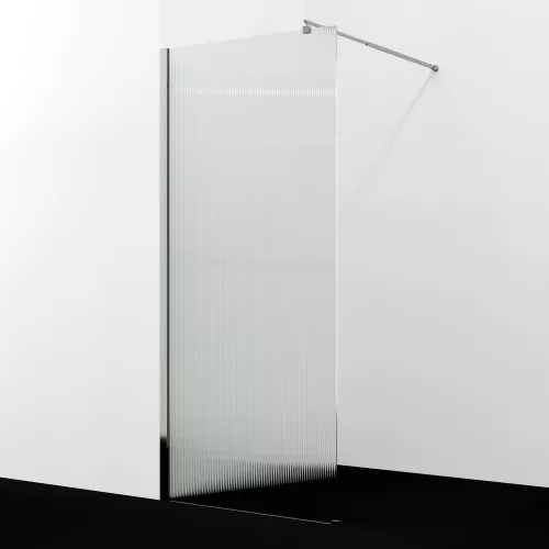 Душевая перегородка WasserKRAFT Rur 30W -FL ребристое/хром, Цвет стекла: ребристое, Цвет профиля: Хром, Цвет профиля (вариация): Серебро, Выбрать размер: 90