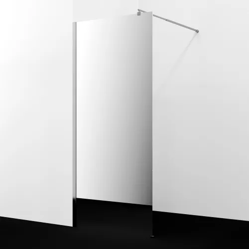 Душевая перегородка WasserKRAFT Rur 30W -MR  зеркальная/хром, Цвет стекла: зеркальное, Цвет профиля: Хром, Цвет профиля (вариация): Серебро, Выбрать размер: 100, изображение 2