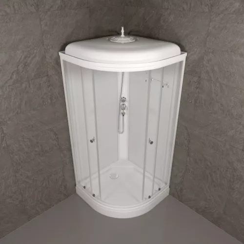 Душевая кабина Triton УЛЬТРА  А (низкий поддон)  стекло прозрачное, Цвет профиля: Белый, Тип поддона: Низкий, Выбрать размер: 80х80, изображение 4